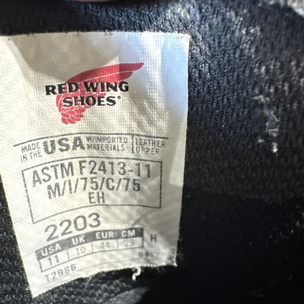 Red Wing 2203 Steel Safety Toe Work Boots Mens Size 11